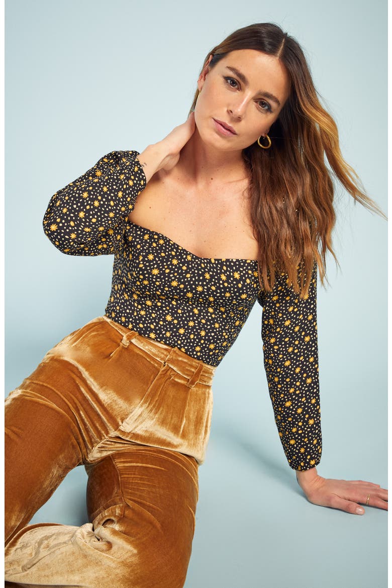 Marjorie Sweetheart Neck Top, Alternate, color, CAROLINA