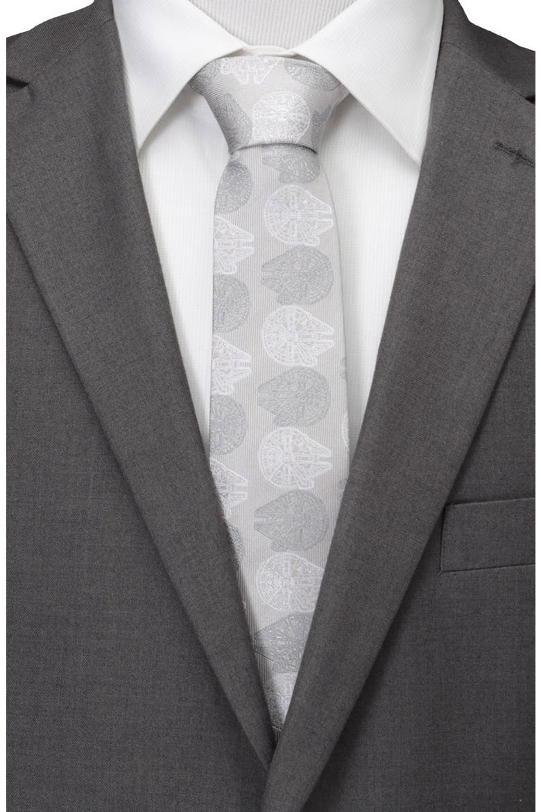 x Star Wars™ Millennium Falcon Silk Tie, Alternate, color, GRAY