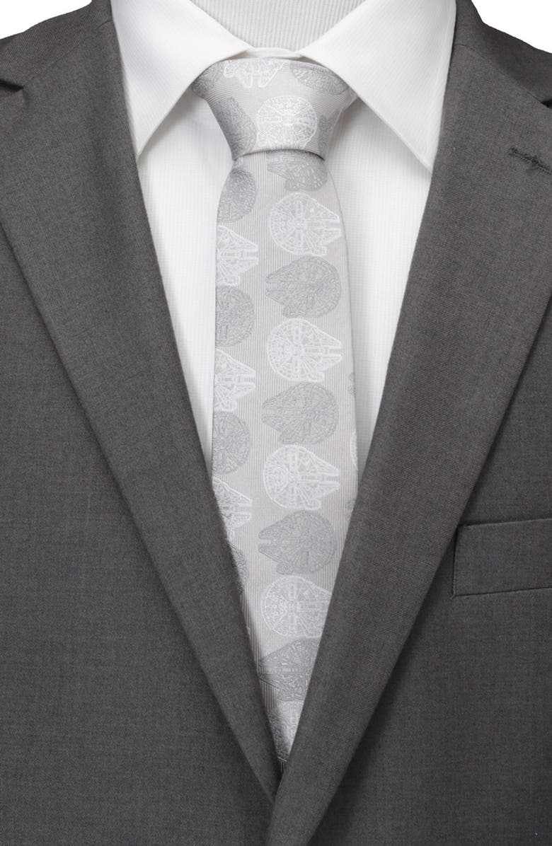 Cufflinks, Inc. x Star Wars<sup>™</sup> Millennium Falcon Silk Tie, Alternate, color,