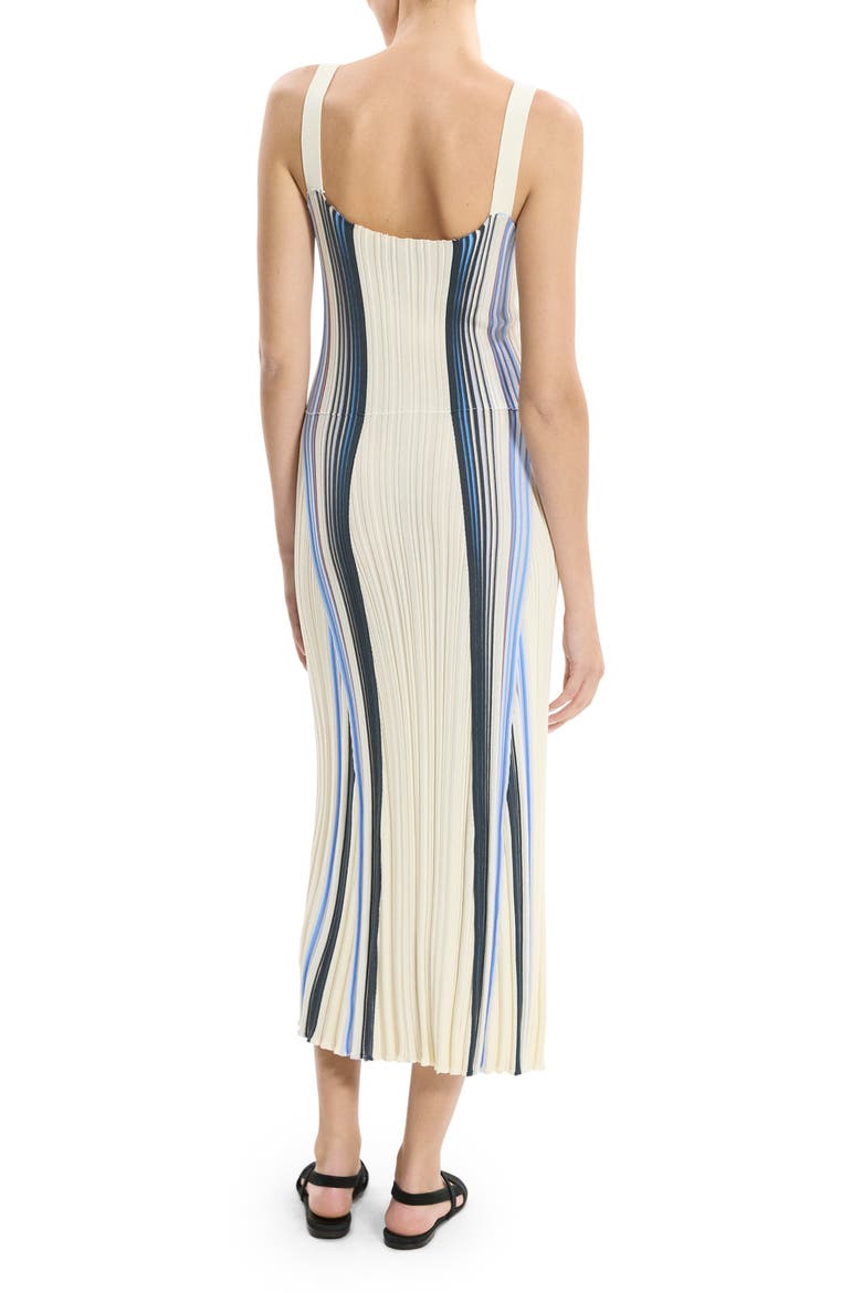 Drape Cotton Blend Ribbed Tank Dress, Alternate, color, IVORY MULTI - CHK