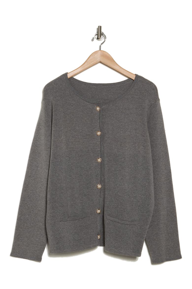 Celeste Crop Cardigan, Alternate, color, MEDIUM HEATHER GREY