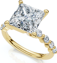 Bliss Diamond Certified Monica Princess Cut 3 1/2Ct Diamond Engagement Ring 14k Gold Lab Grown