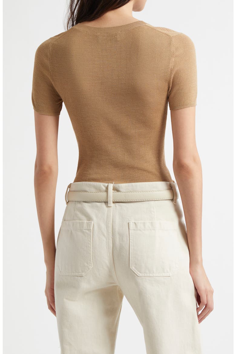 Hettie Rib Silk Sweater, Alternate, color, CAMEL