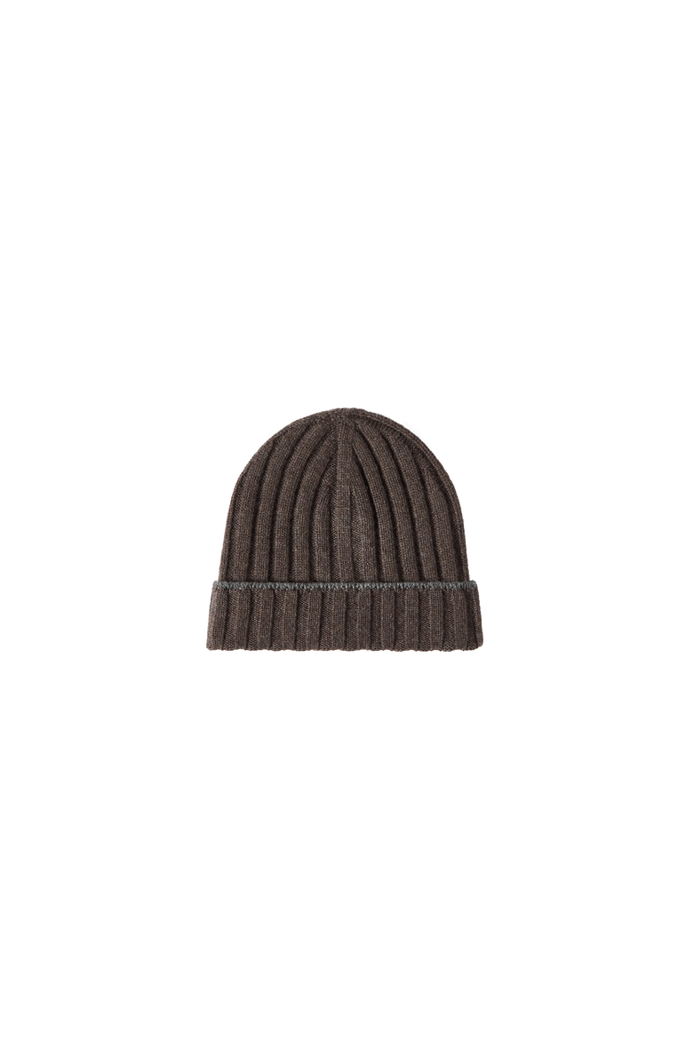 Brunello Cucinelli Cashmere rib knit beanie, Alternate, color, Brown