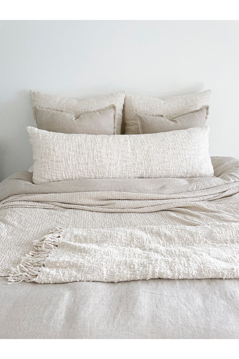 Cozy Cotton Boucle Body Pillow with Down Alternative Insert, Alternate, color, White