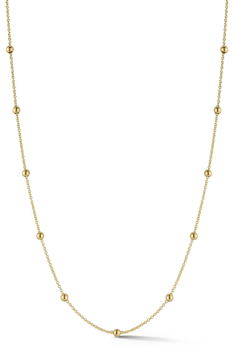 Ember Fine Jewelry 14K Gold Ball Station Necklace, Main, color, Gold