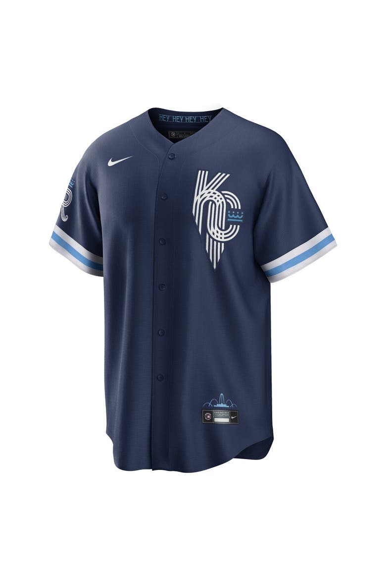 Men's Nike Salvador Perez Navy Kansas City Royals City Connect Replica Player Jersey, Alternate, color, Navy