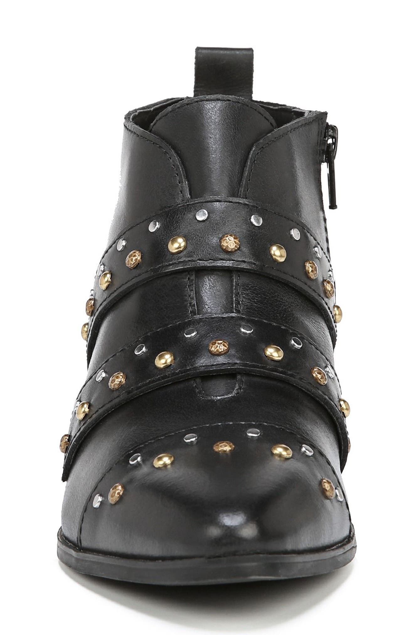 Blissful Studded Bootie, Alternate, color, BLACK LEATHER