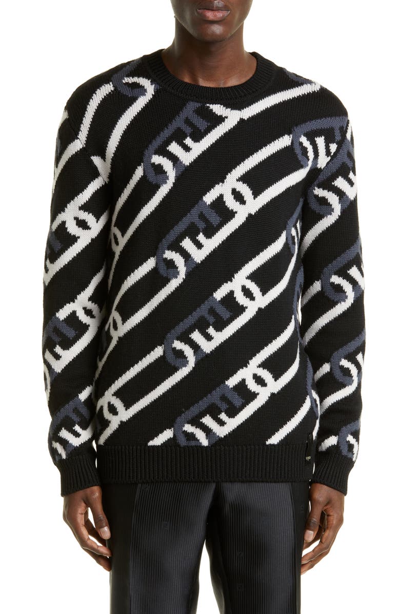 Fendi O'Lock Wool & Silk Sweater, Main, color,