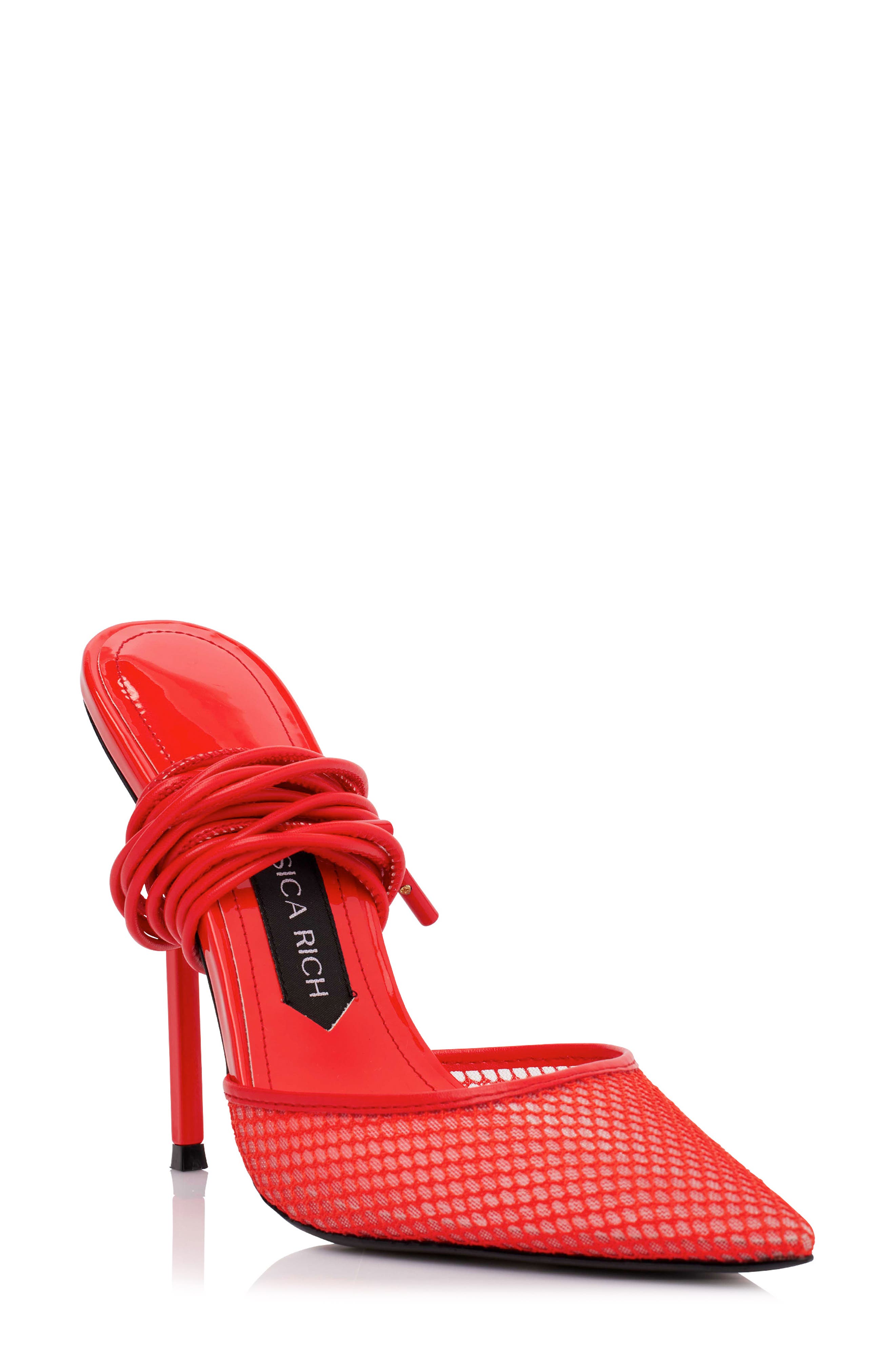 JESSICA RICH Ankle Tie Pointed Toe Pump, Main, color, 