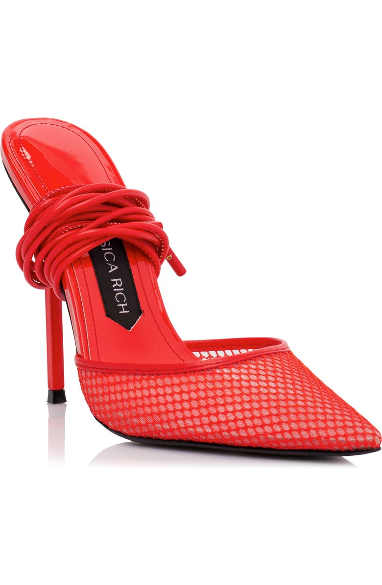 JESSICA RICH Ankle Tie Pointed Toe Pump, Main, color,