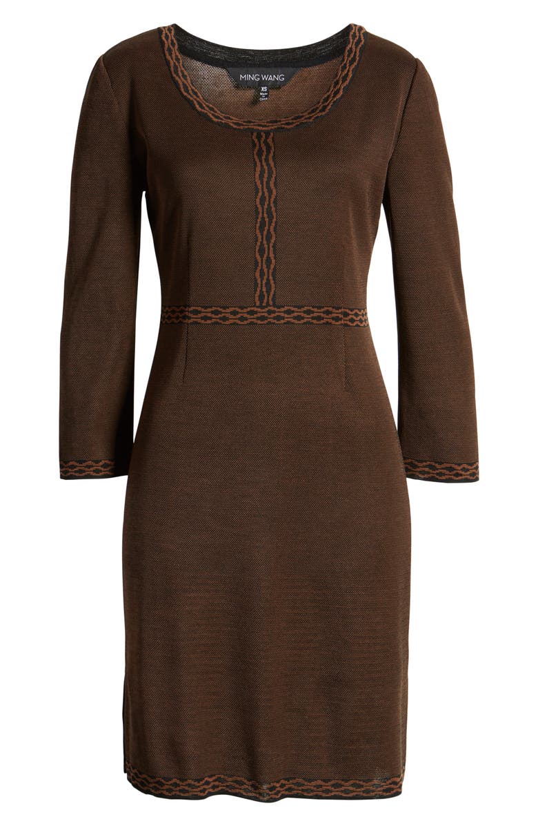 Ming Wang Knit Sheath Dress, Alternate, color, 