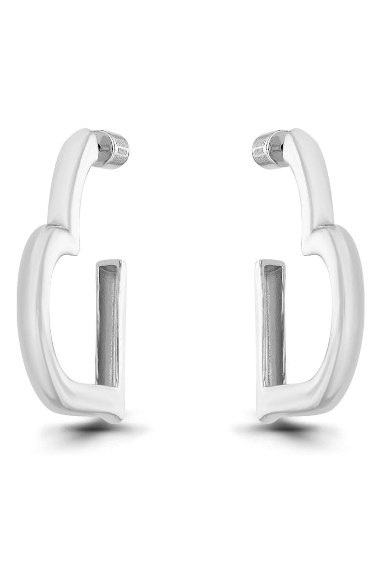 Heart Hoop Earrings, Main, color, SILVER
