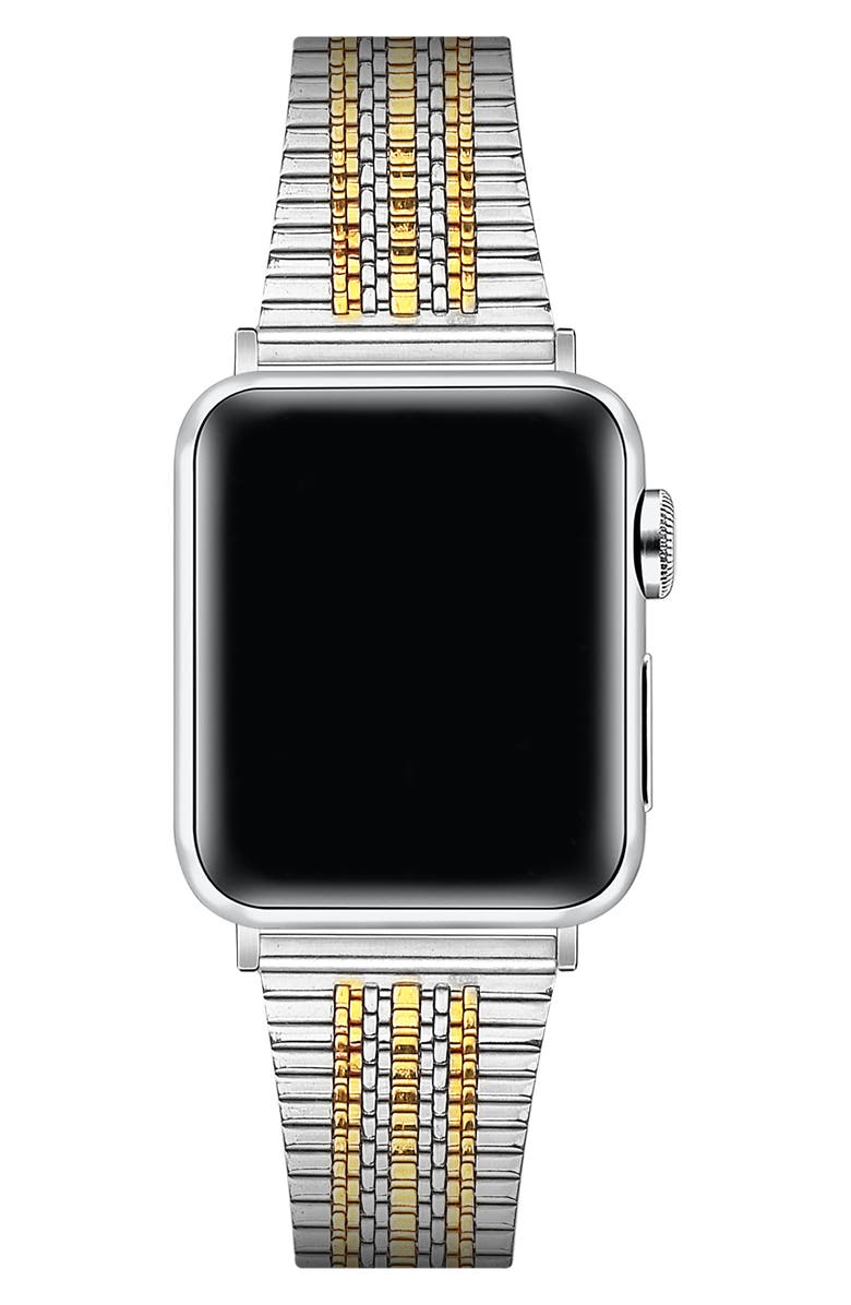 The Posh Tech Eliza Stainless Steel Apple Watch<sup>®</sup> Watchband, Alternate, color, Silver/ God