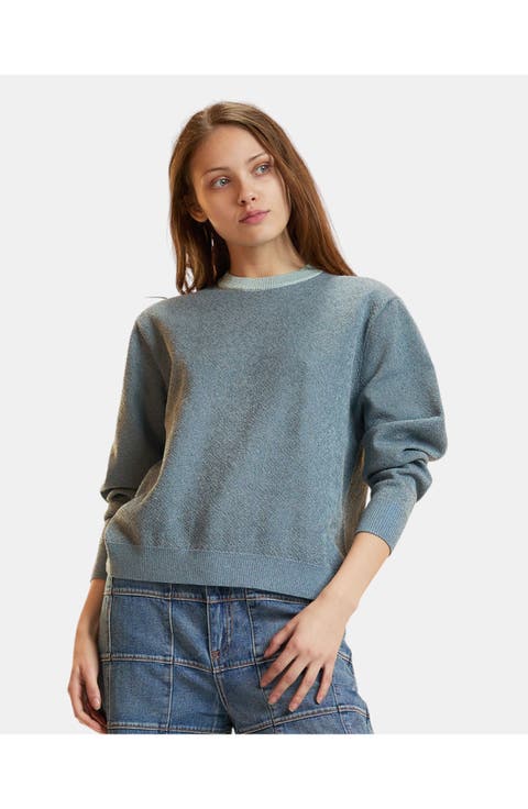 Metallic Knit Crewneck