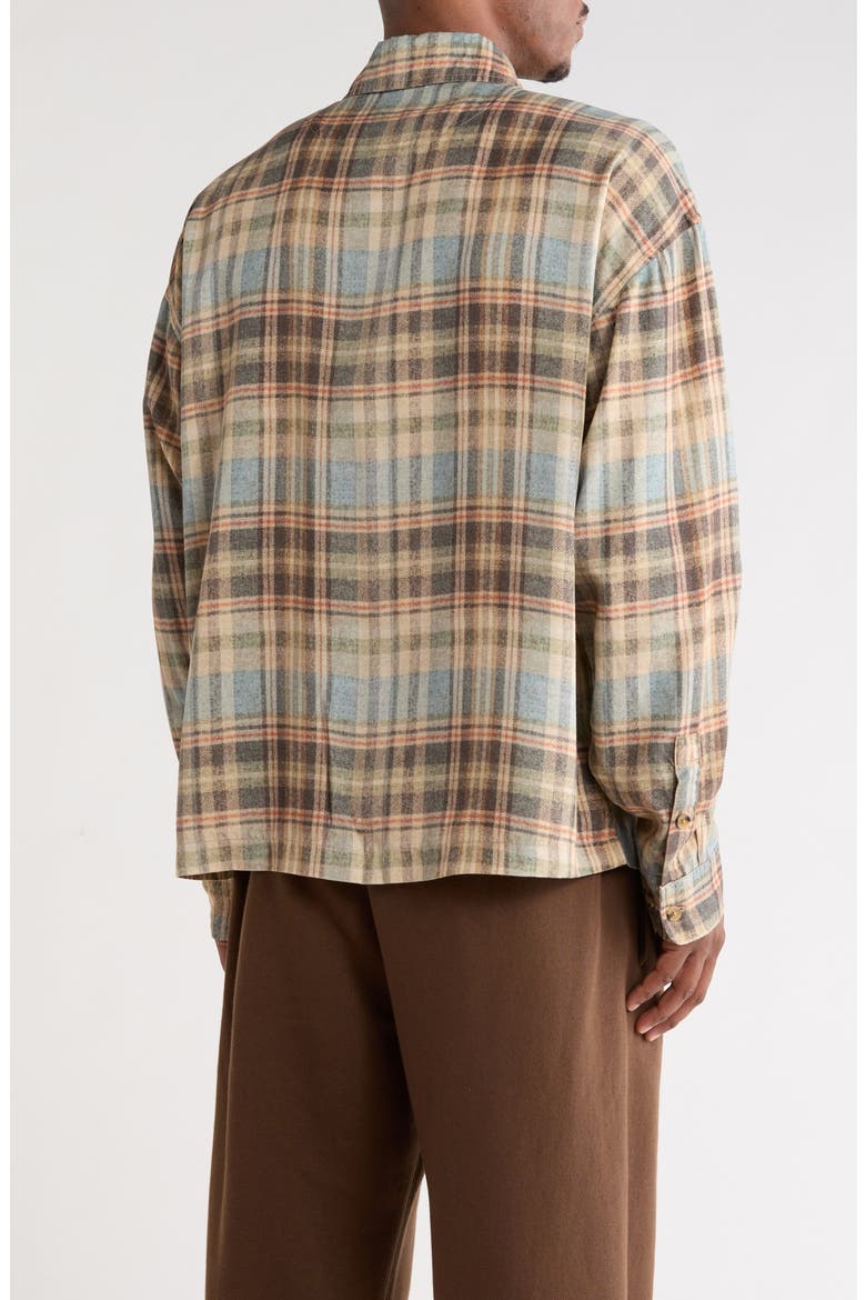 Cody Plaid Flannel Button-Up Shirt, Alternate, color, BEIGE/ GREY MULTI