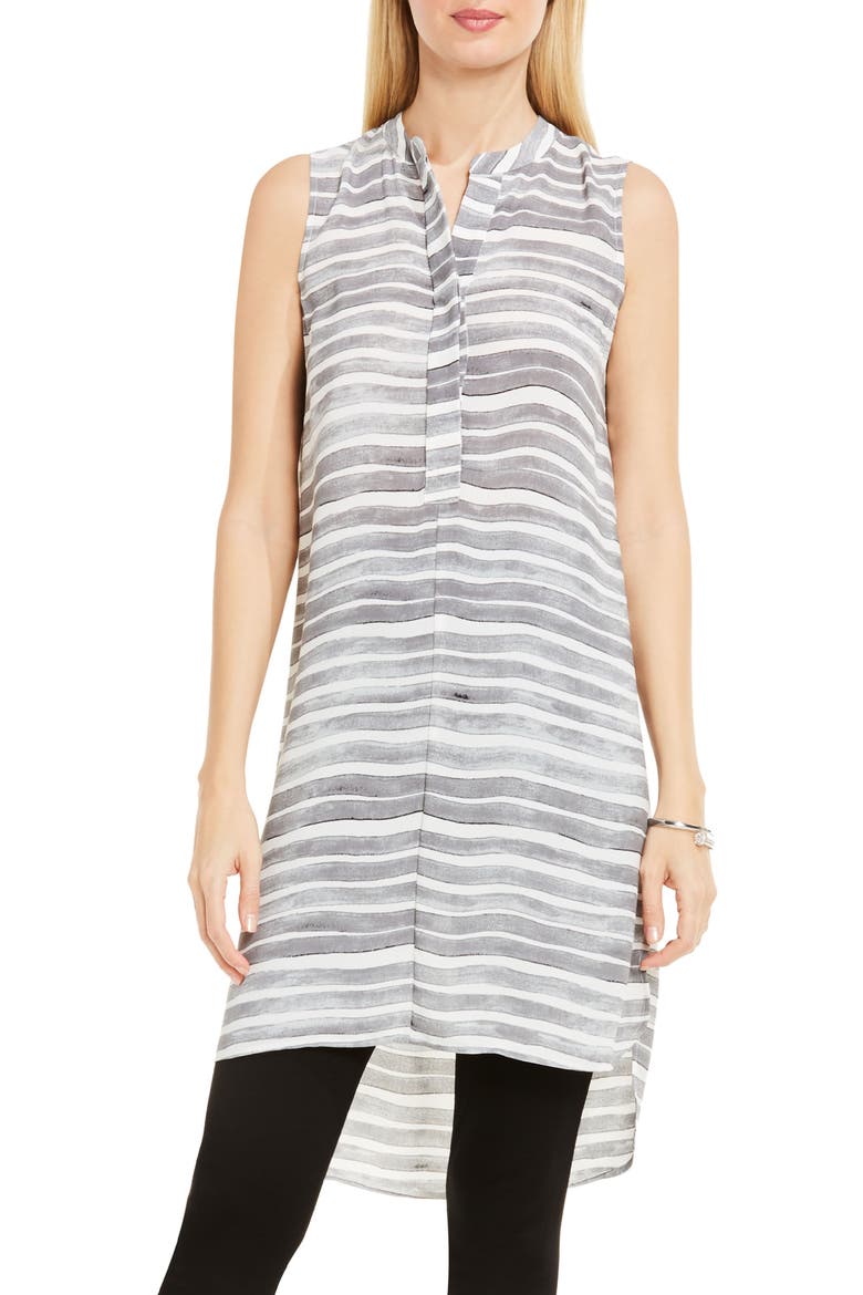 Stripe Henley Tunic, Main, color, PEARL ASH