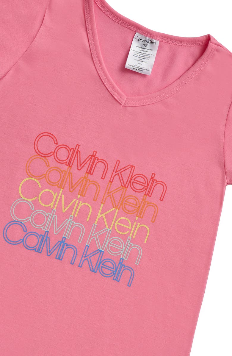Calvin Klein Kids' Logo Print Nightgown, Alternate, color, Sachet Pink