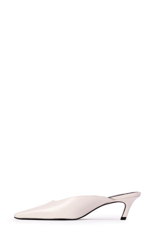 Black Suede Studio Logan Kitten Heel Mule In Coconut Leather