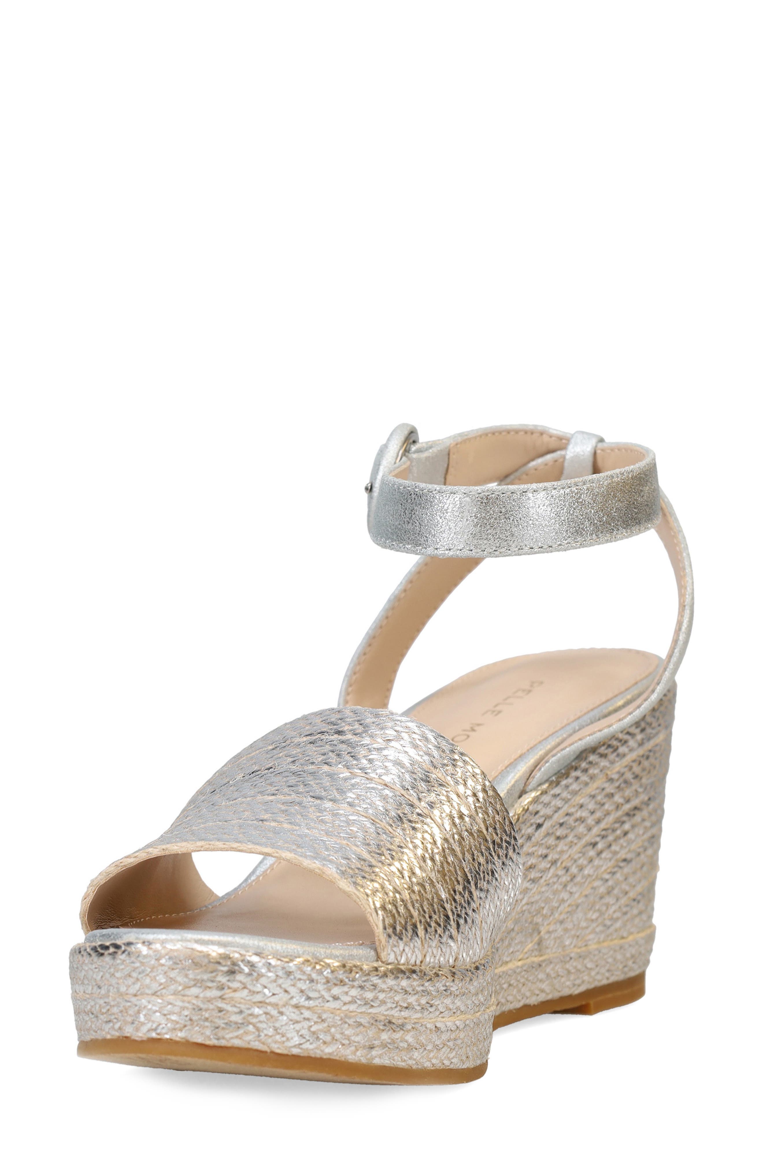 Pelle Moda Wilder Espadrille Wedge Sandal, Alternate, color, Silver