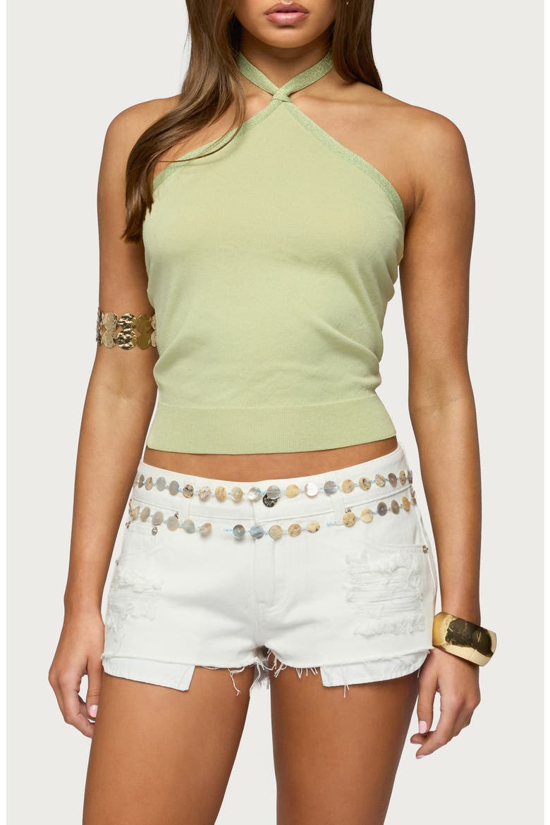 Paradiso Knit Halter Top, Main, color, GREEN