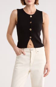 Blu Pepper Button Detail Knit Tank Top