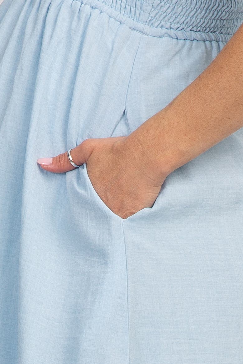 Strap Tie Smocked Dress, Alternate, color, Light Blue