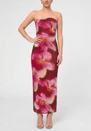 RACHEL Rachel Roy Isola Strapless Mesh Maxi Dress