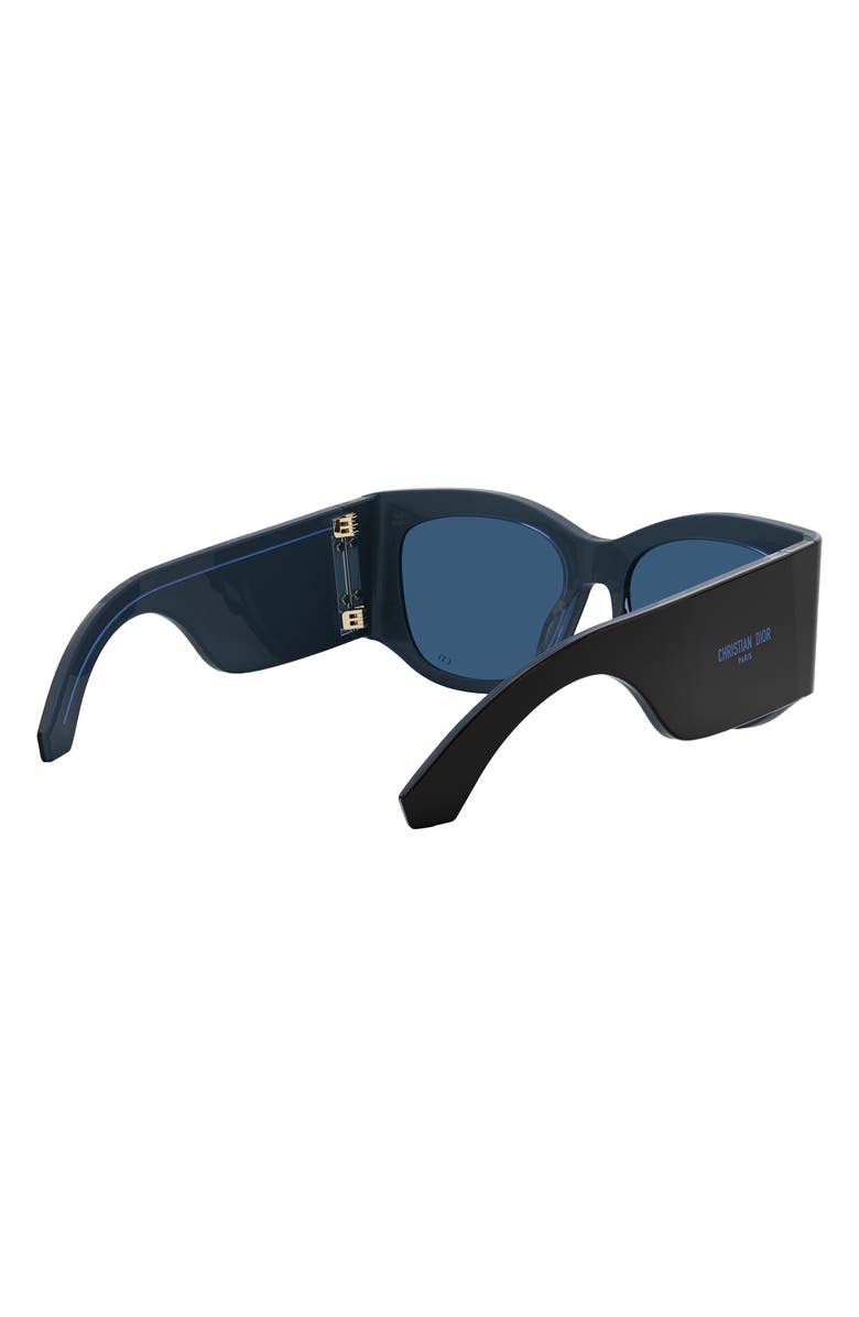 DIOR 'DiorNuit S1I 54mm Square Sunglasses, Alternate, color, Shiny Black / Blue