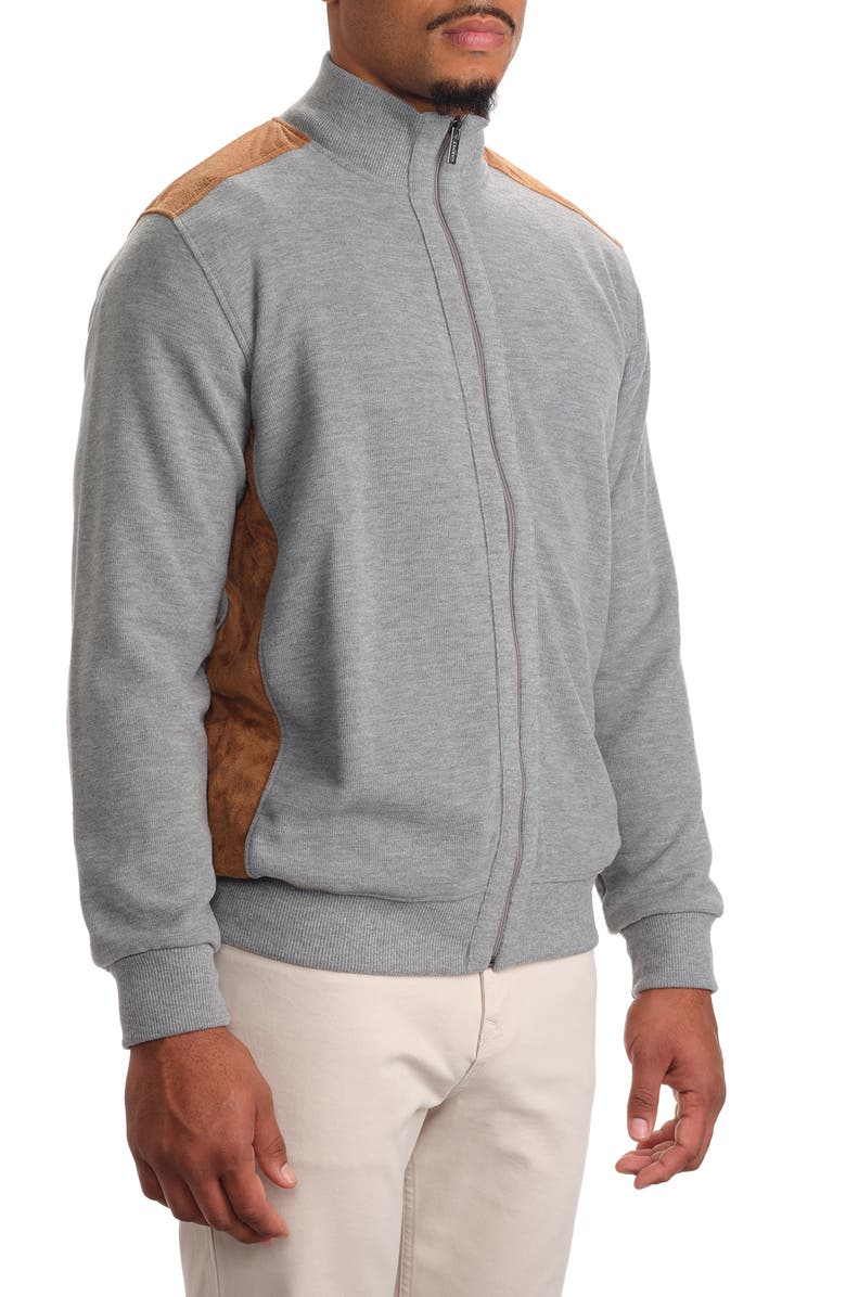 STUDIO GARNET LOS ANGELES Faux Suede Trim Jacket, Alternate, color, Platinum