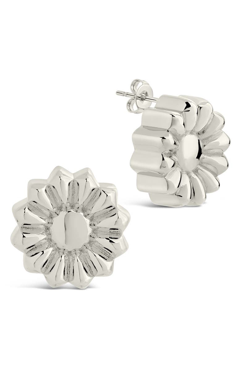 Sterling Forever Canel Flower Stud Earrings, Main, color, 