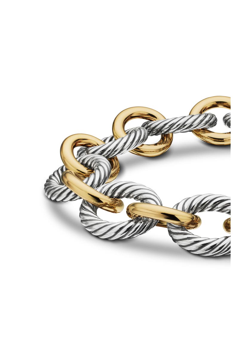 Oval Link Chain Bracelet in Sterling Silver with 18K Gold, 12mm, Alternate, color, SILVER/ GOLD