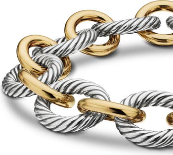 DY Madison Chain in Sterling Silver with 18K Gold Bracelet, 8.5mm