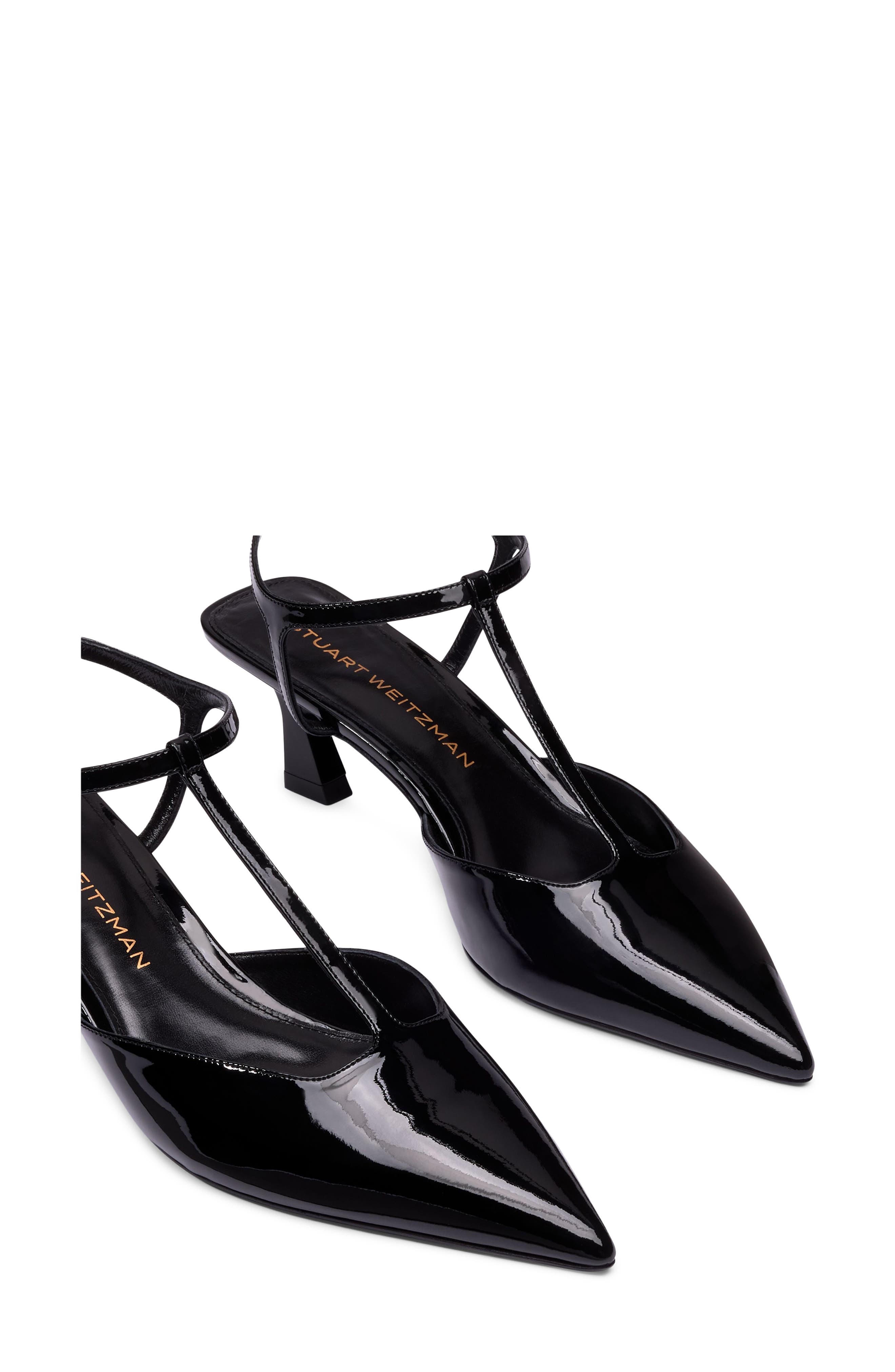 Vne Patent Leather T-Strap Pump, Alternate, color, BLACK
