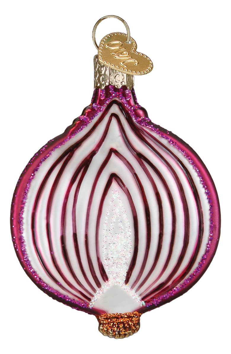 Old World Christmas Red Onion Glass Ornament, Main, color, Onion