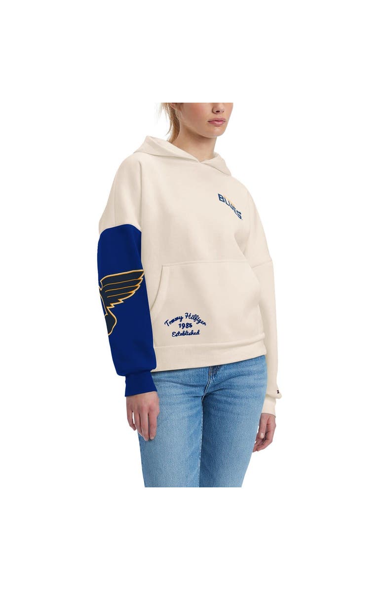 Tommy Hilfiger Women's Tommy Hilfiger Cream/Blue St. Louis Blues Harriet Pullover Hoodie, Main, color, 