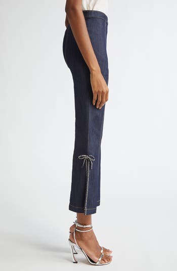 Ayleen Rhinestone Bow Flare Leg Jeans