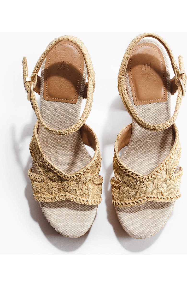 H&M Heeled espadrilles, Alternate, color, Beige