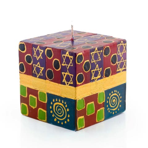 Judaica Painted Cube Candle