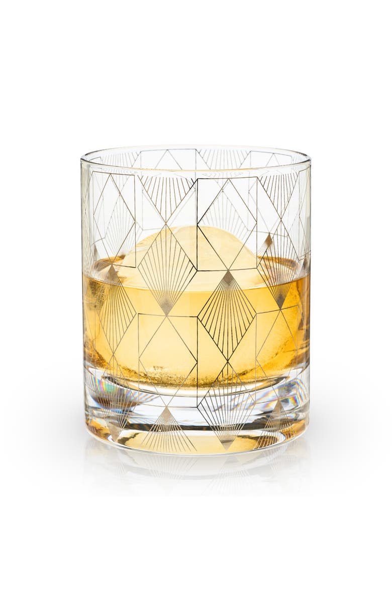 Viski Deco Crystal Tumbler, Alternate, color, Clear