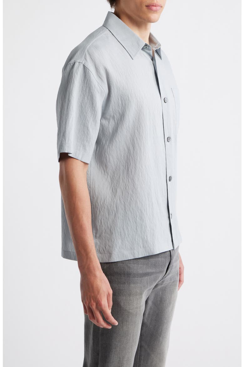 Textured Stripe Short Sleeve Button-Up Shirt, Alternate, color, BLUE GREY STRIPE