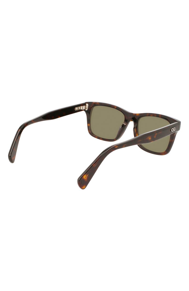 FERRAGAMO Gancini 54mm Rectangular Sunglasses, Alternate, color, Tortoise