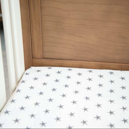 Ely's & Co. Baby Fitted Waterproof Pack N Play | Mini Portable Crib Sheet Set 2 Packs In Grey Stars