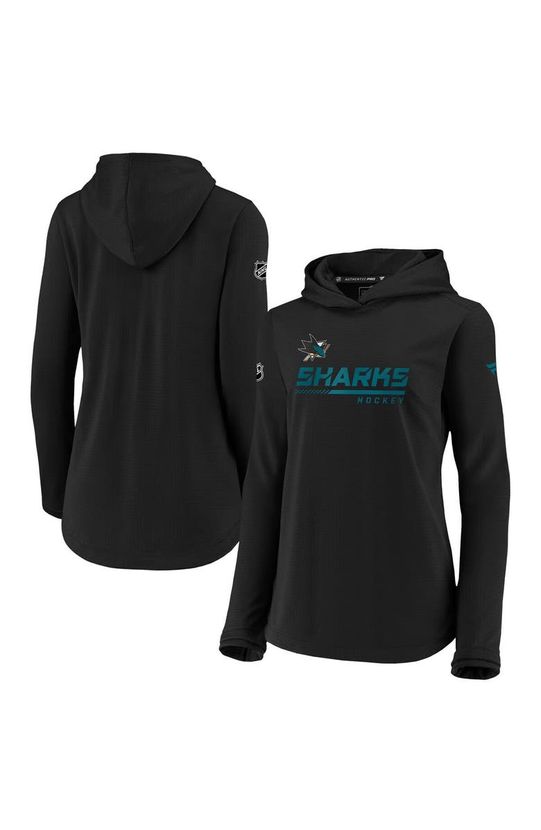 FANATICS Women's Fanatics Branded Black San Jose Sharks Authentic Pro Pullover Hoodie, Main, color, Black