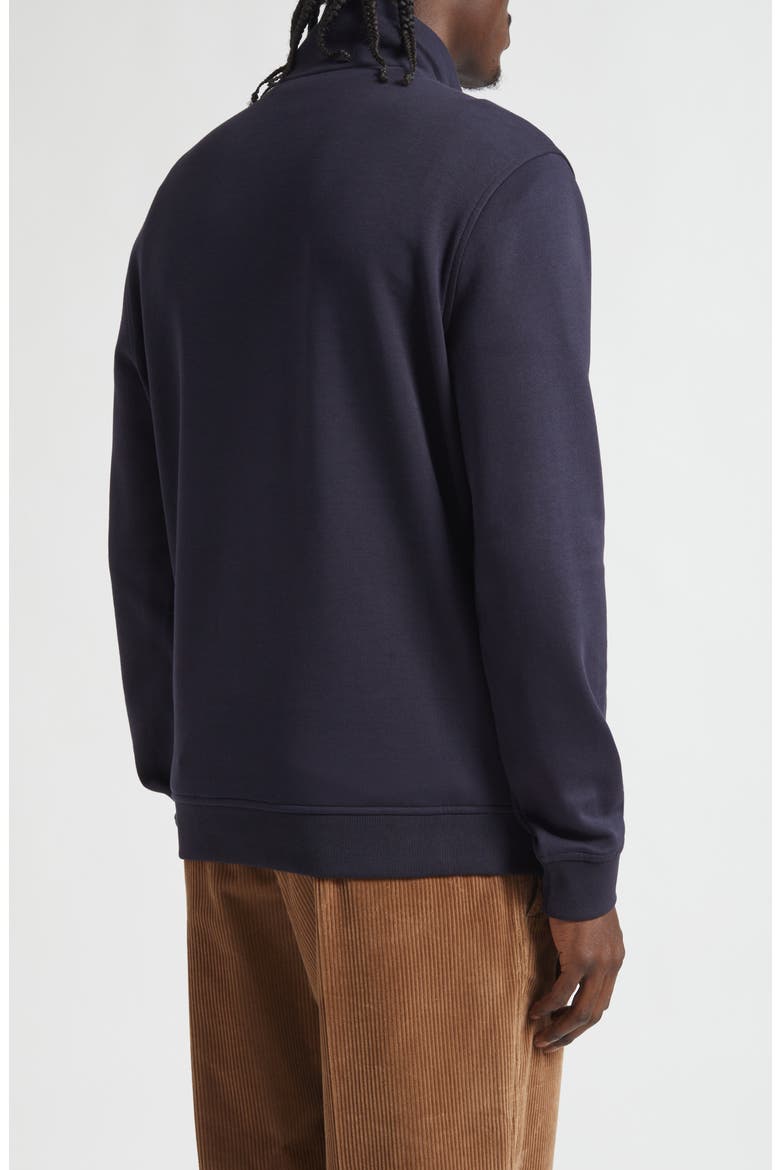 Embroidered Logo Patch Fleece Quarter Zip Sweatshirt, Alternate, color, NAVY BLUE