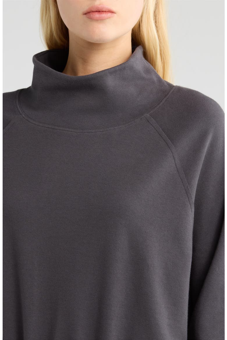 Seren Side Tie Funnel Neck Top, Alternate, color, INK