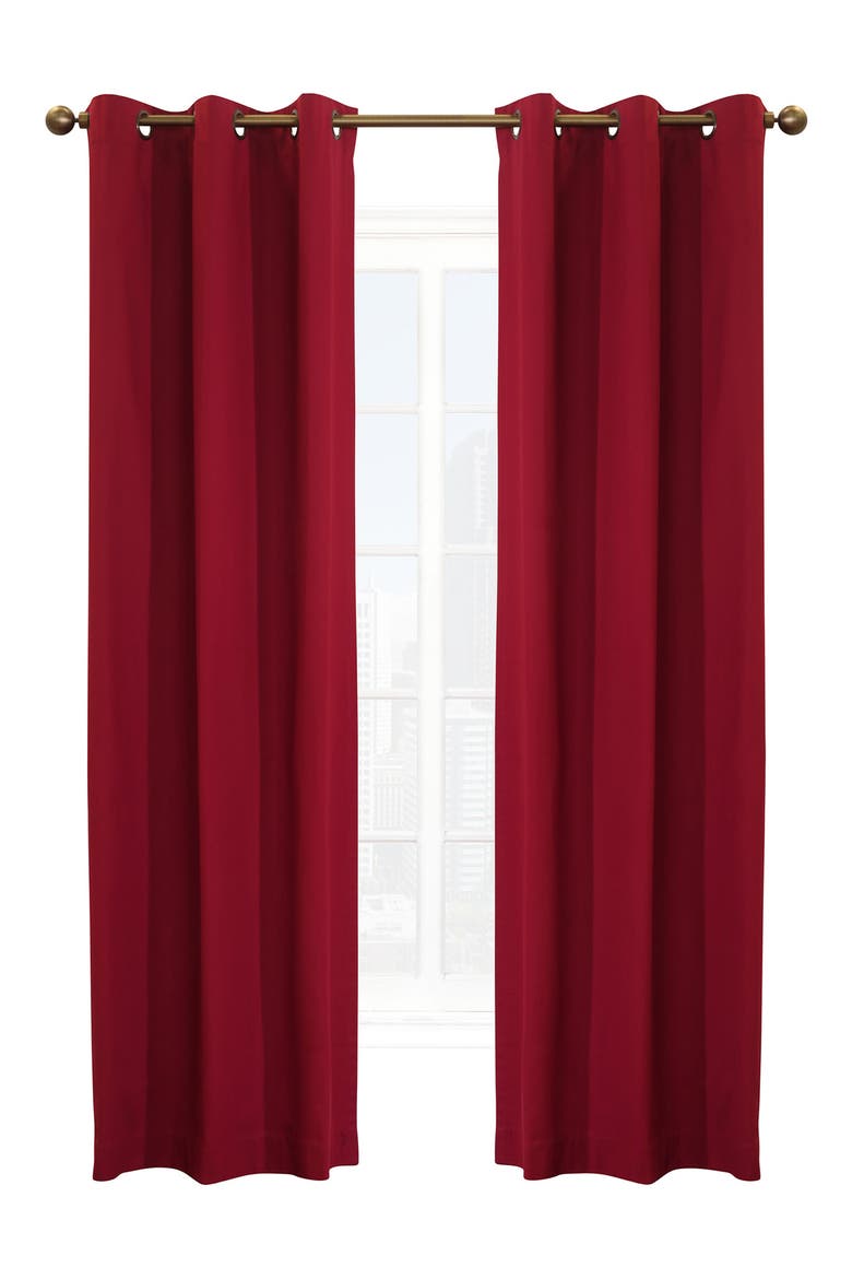 Set of 2 Cotton Curtain Panels, Main, color, BURGUNDY