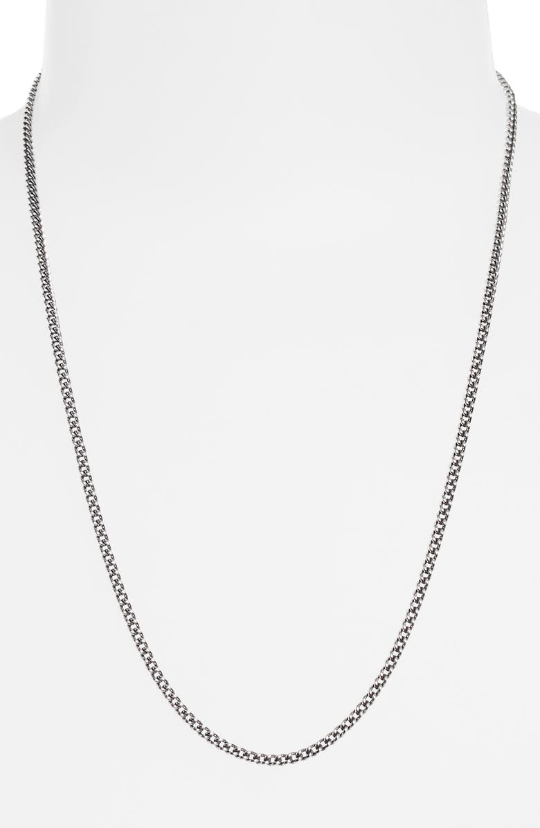 Good Art Hlywd Men's Ruby Rosette AA Curb Chain Necklace, Alternate, color, Sterling Silver