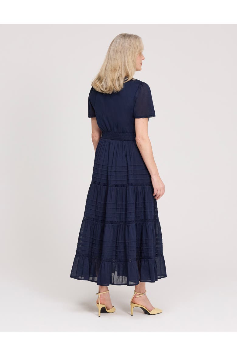 Petite Juniper Short Sleeve Midi Dress, Alternate, color, Navy