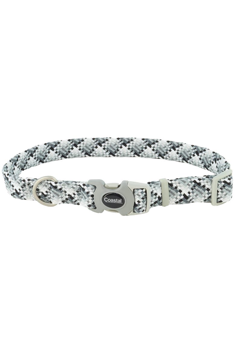 Active Woven Reflective Adjustable Dog Collar, 3/4 Inch, Main, color, Gray